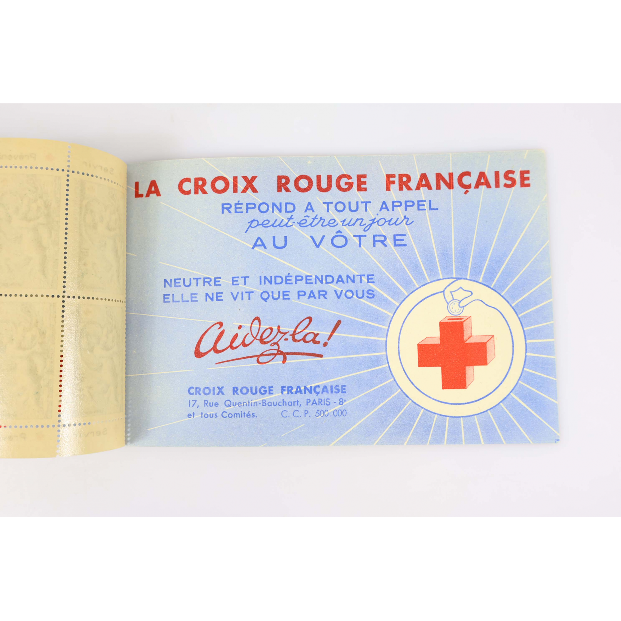 CARNET CROIX-ROUGE DE 1952 N°2001 TIMBRES DE FRANCE NEUFS** COTE 550€