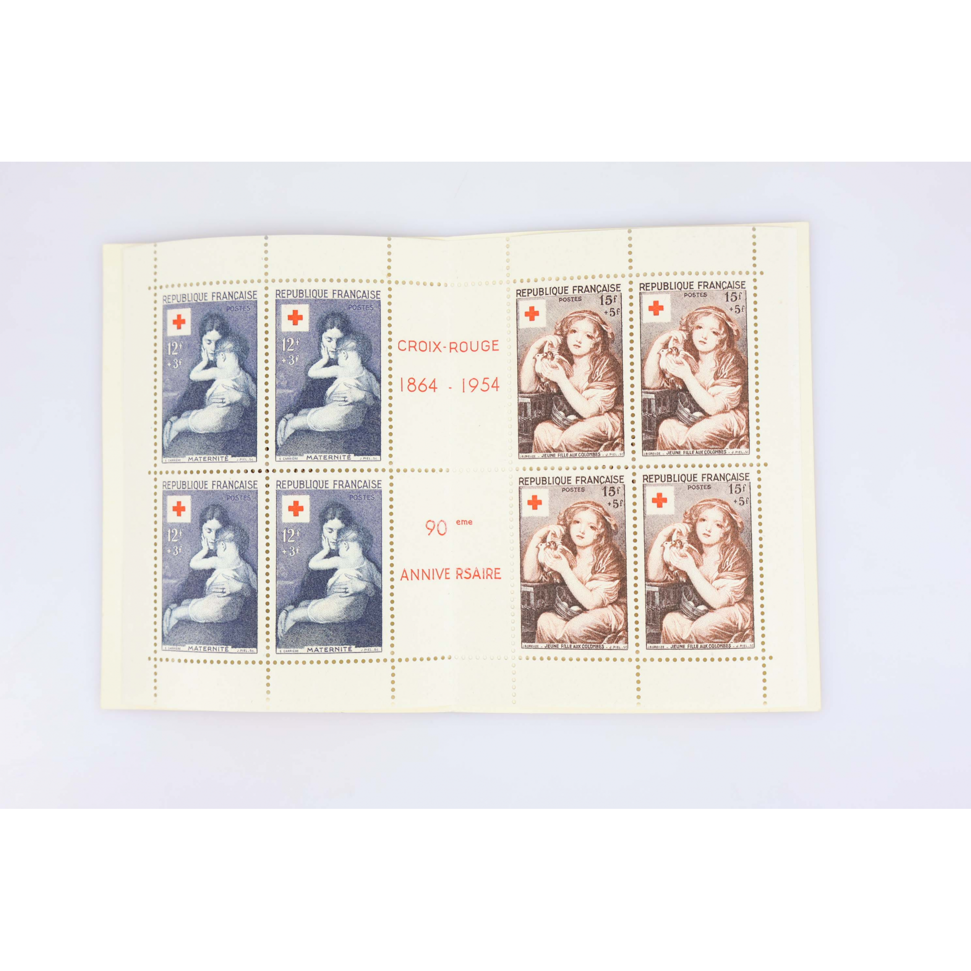 CARNET CROIX-ROUGE DE 1954 N°2003 TIMBRES DE FRANCE NEUFS** COTE 180€