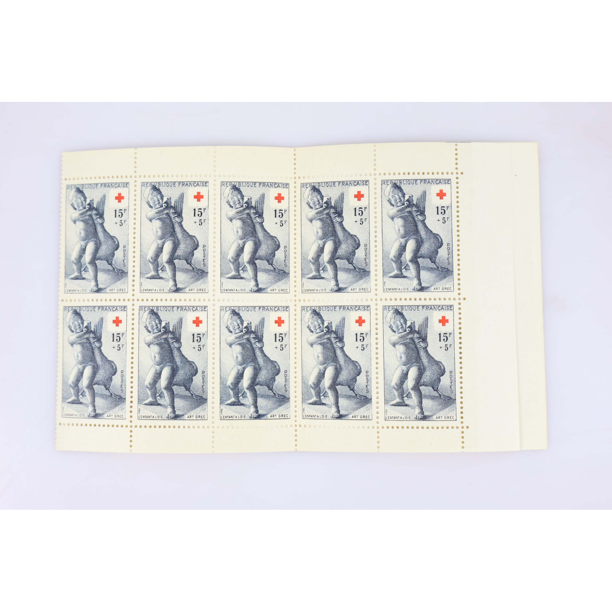 CARNET CROIX-ROUGE DE 1955 N°2004 TIMBRES DE FRANCE NEUFS** COTE 450€