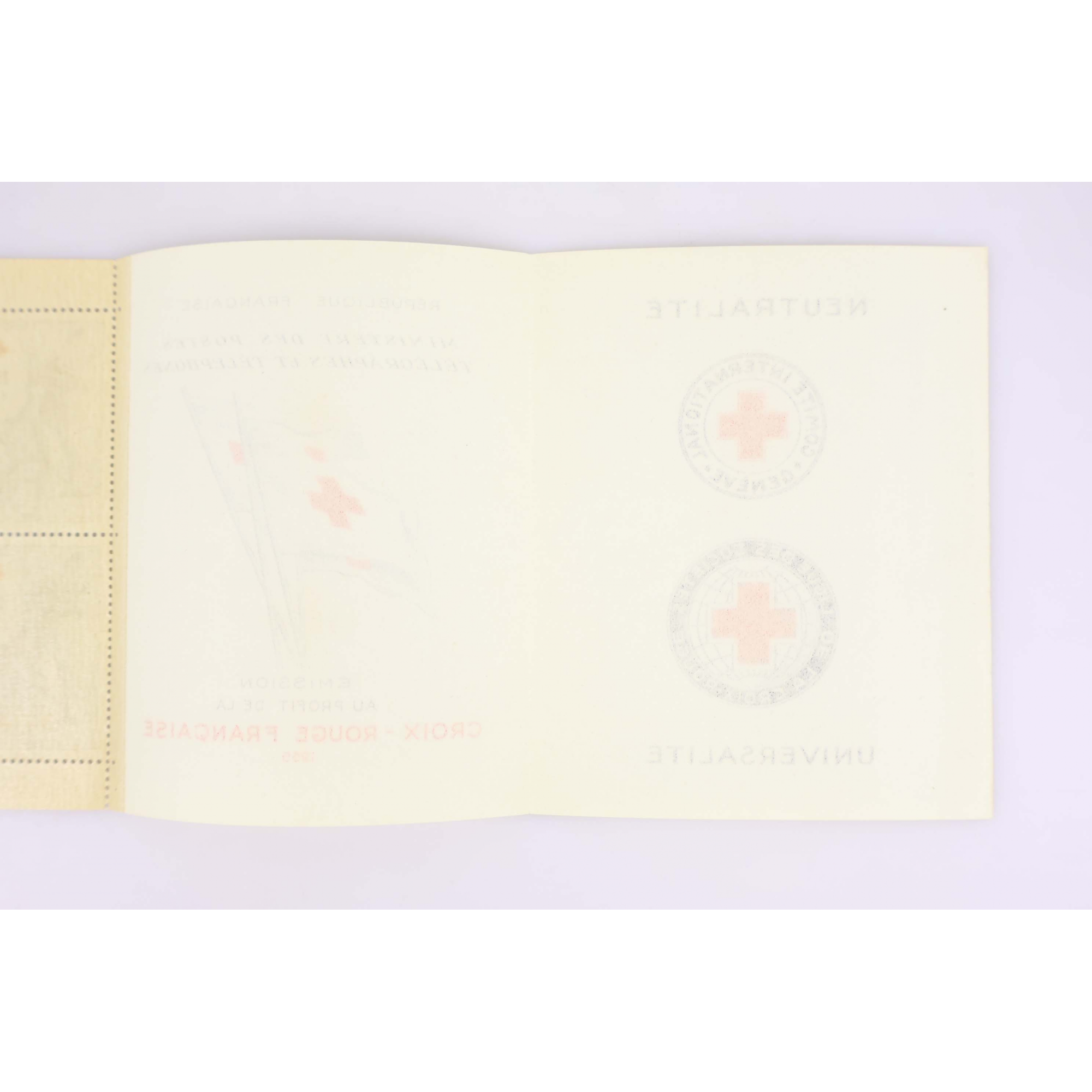 CARNET CROIX-ROUGE DE 1955 N°2004 TIMBRES DE FRANCE NEUFS** COTE 450€
