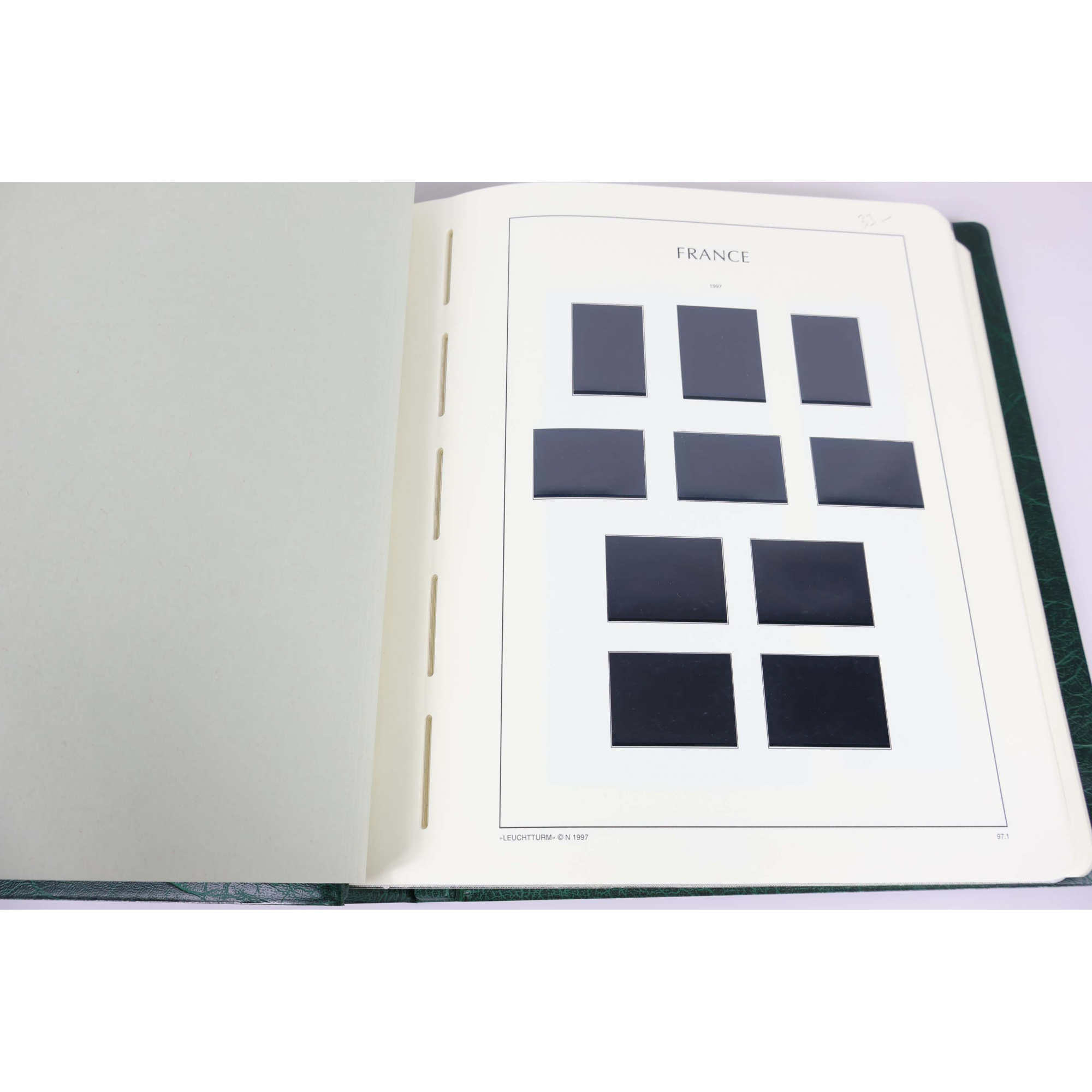 CLASSEUR HAUT DE GAMME LEUCHTTURM POUR UNE COLLECTION DE FRANCE DE 1997 À 2001