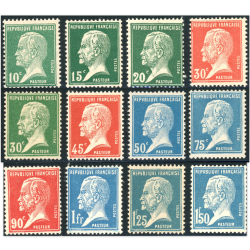 SÉRIE COMPLÈTE PASTEUR N°170/181 TIMBRES DE FRANCE NEUFS** ANNÉE 1923-26