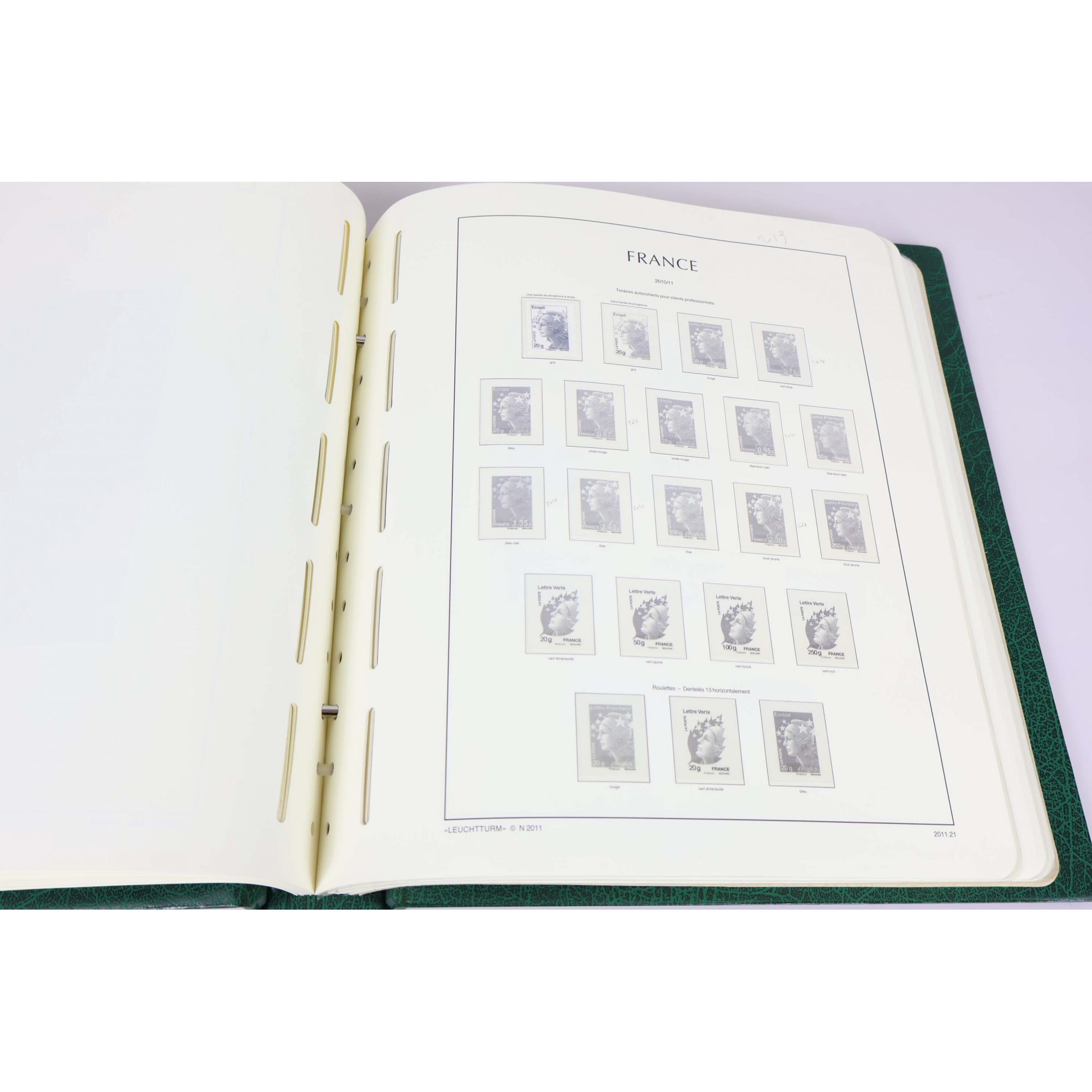 CLASSEUR HAUT DE GAMME LEUCHTTURM POUR UNE COLLECTION DE FRANCE DE 2011 À 2012