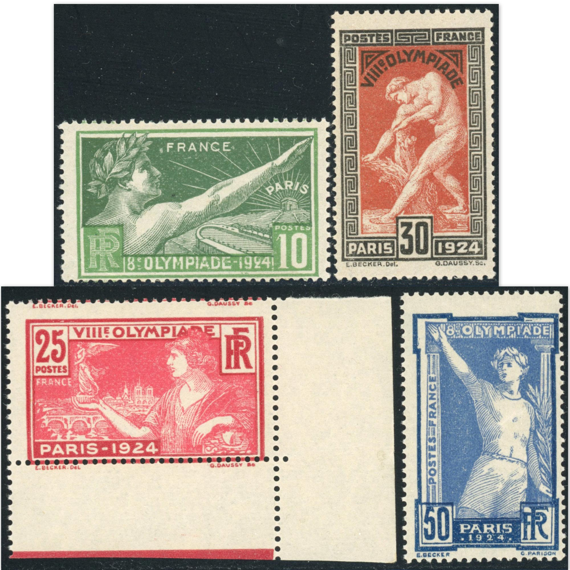 SÉRIE COMPLÈTE JO PARIS 1924 N°183/186 TIMBRES DE FRANCE NEUFS** BELLE SÉRIE