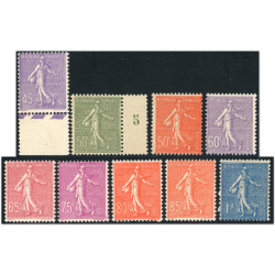 SÉRIE COMPLÈTE SEMEUSE LIGNÉE N°197/205 TIMBRES DE FRANCE NEUFS** COTE 165€