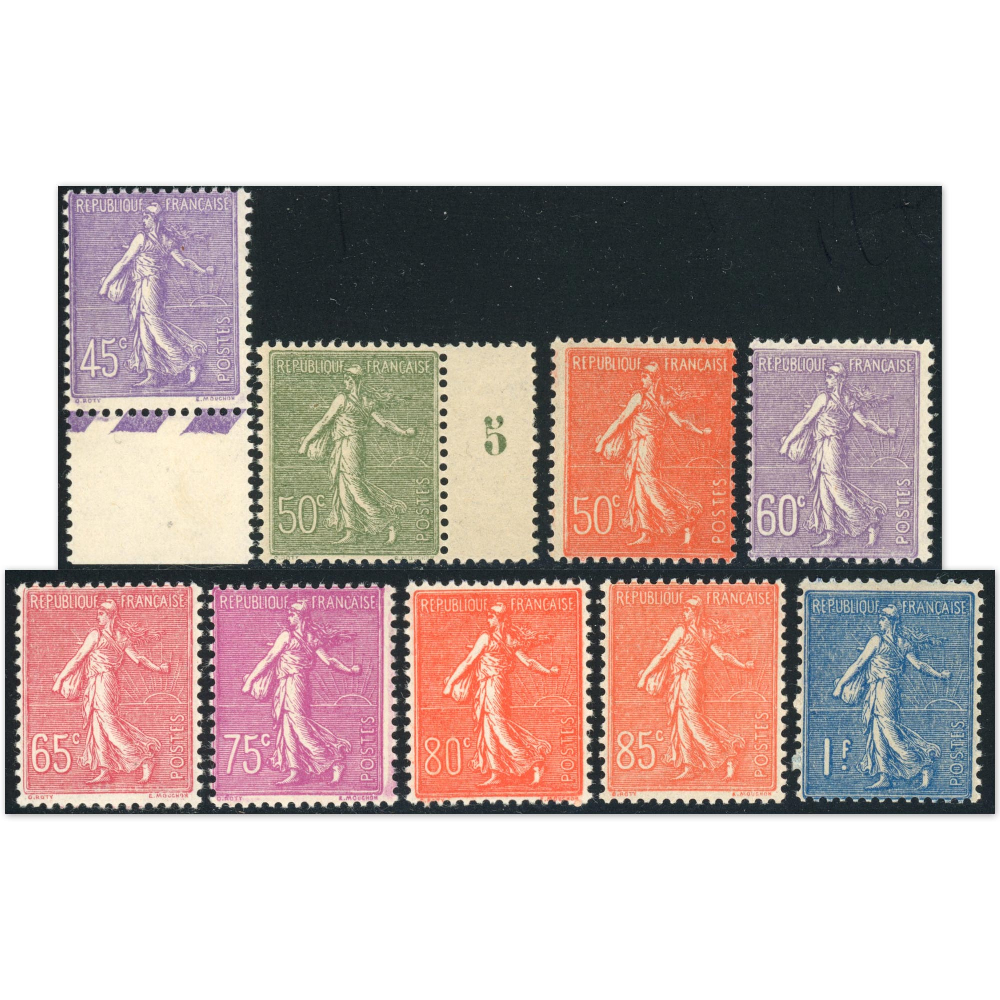 SÉRIE COMPLÈTE SEMEUSE LIGNÉE N°197/205 TIMBRES DE FRANCE NEUFS** COTE 165€