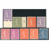SÉRIE COMPLÈTE SEMEUSE LIGNÉE N°197/205 TIMBRES DE FRANCE NEUFS** COTE 165€