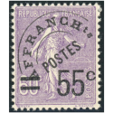 PRÉOBLITÉRÉ N°47 TIMBRE NEUF** FR SURCHARGÉ 55c ANNÉE COTE 350€ SUPERBE QUALITÉ