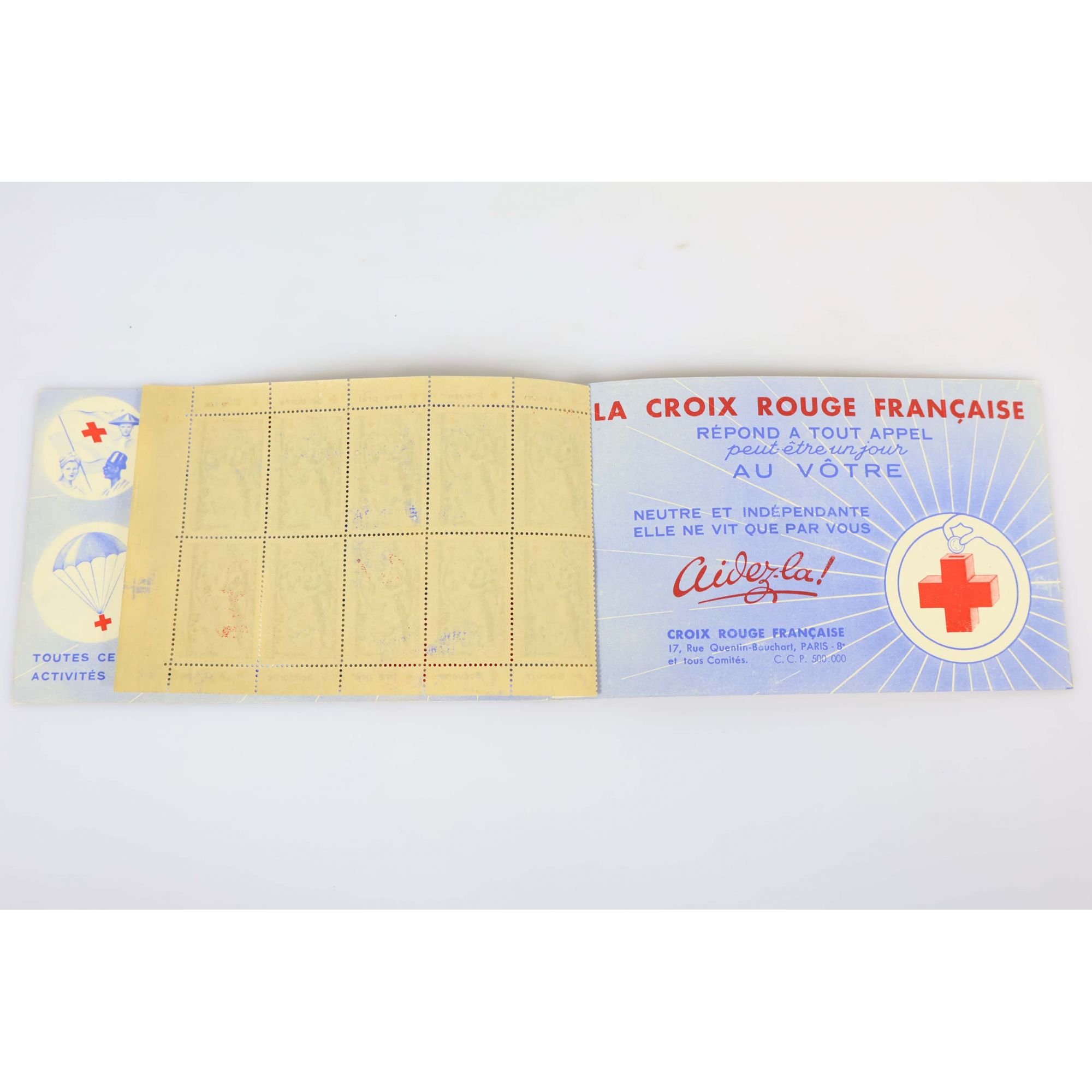 FRANCE, CARNET CROIX-ROUGE DE 1952 N°2001 TIMBRES DE FRANCE NEUFS COTE 550€