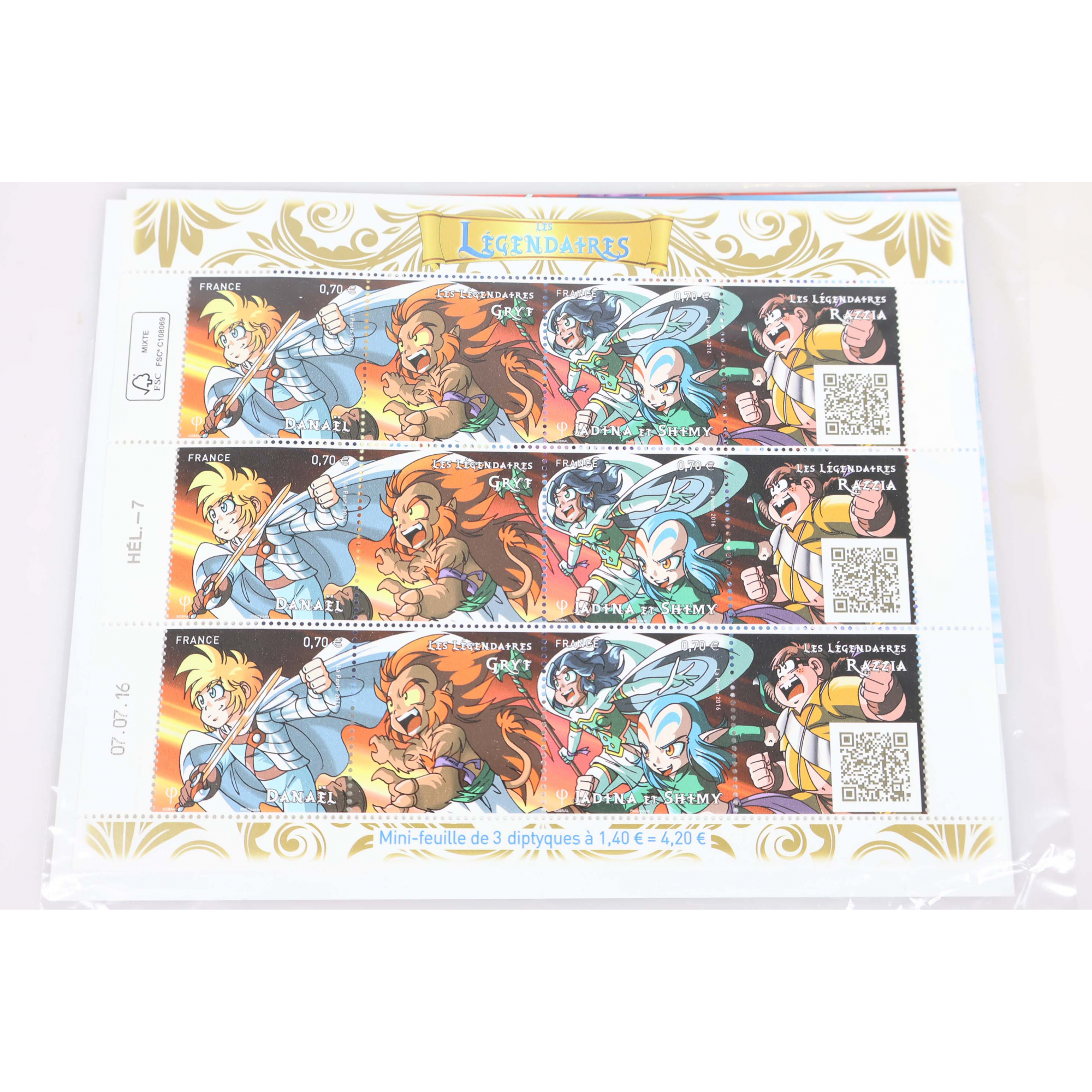 FRANCE 2016 COLLECTOR "LES LEGENDAIRES" AVEC FEUILET/CP/VIGNETTES SOUS BLISTER