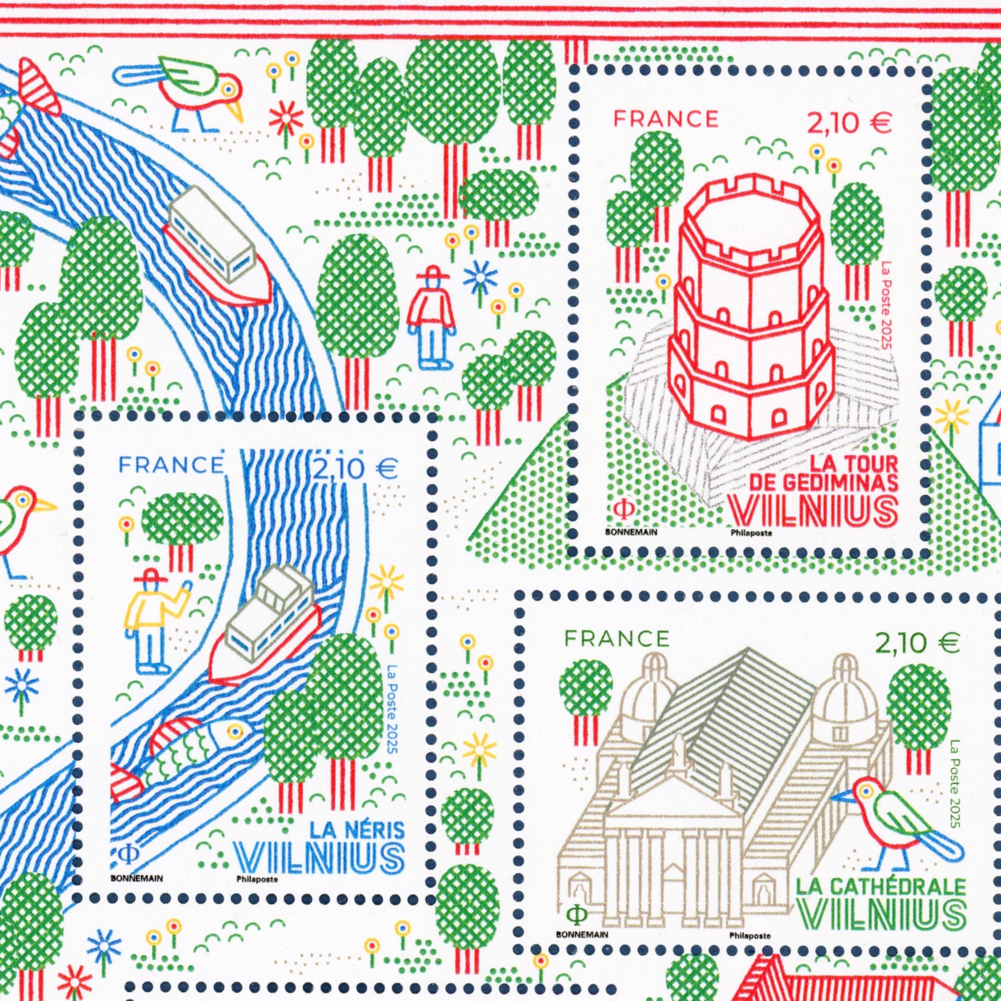 FRANCE ANNÉE 2025 BLOC-FEUILLET "CAPITALE VILNIUS" TIMBRES NEUFS** LUXE