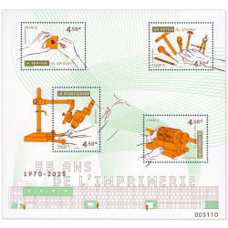 FRANCE ANNÉE 2025 BLOC-FEUILLET "55 ANS IMPRIMERIE" TIMBRES NEUFS** LUXE