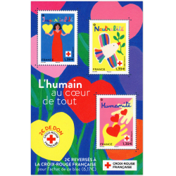 FRANCE 2025 BLOC-FEUILLET CR "L'HUMAIN AU COEUR DE TOUT" TIMBRES NEUFS** LUXE