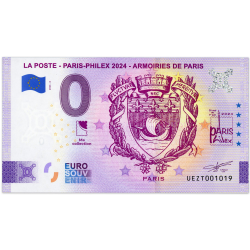 FRANCE, BILLET SOUVENIR 2024 "PARIS PHILEX" ARMOIRIES DE PARIS