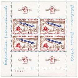 DEMI-BLOC PHILATEC DE 1964 N°1422 TIMBRES DE FRANCE NEUFS**, COTE 120€