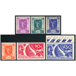 EXPO INTERNATIONALE SÉRIE COMPLÈTE N°322 À 327 TIMBRES DE FR NEUFS** COTE 130€