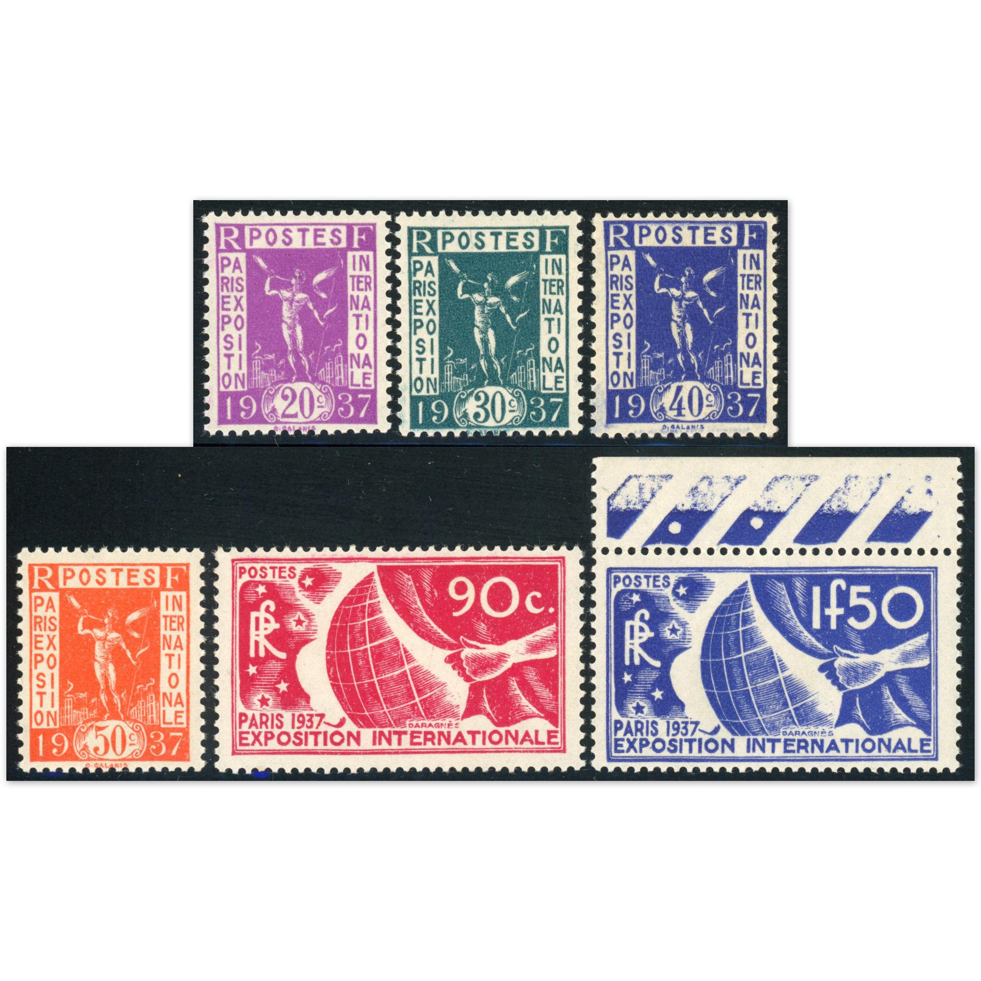 EXPO INTERNATIONALE SÉRIE COMPLÈTE N°322 À 327 TIMBRES DE FR NEUFS** COTE 130€