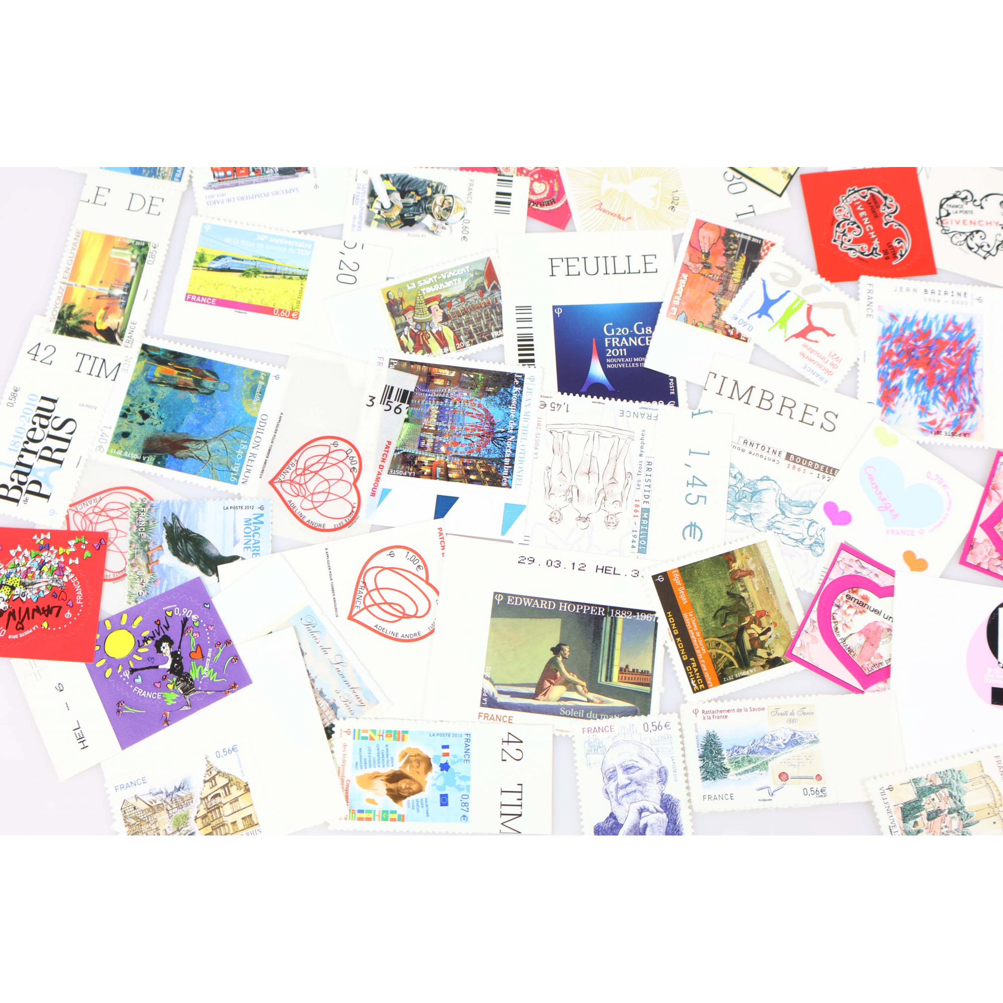 LOT DE TIMBRES FRANCAIS AUTOADHESIFS NEUFS** JUSQU'A 2024 VALEUR FACIALE 124€
