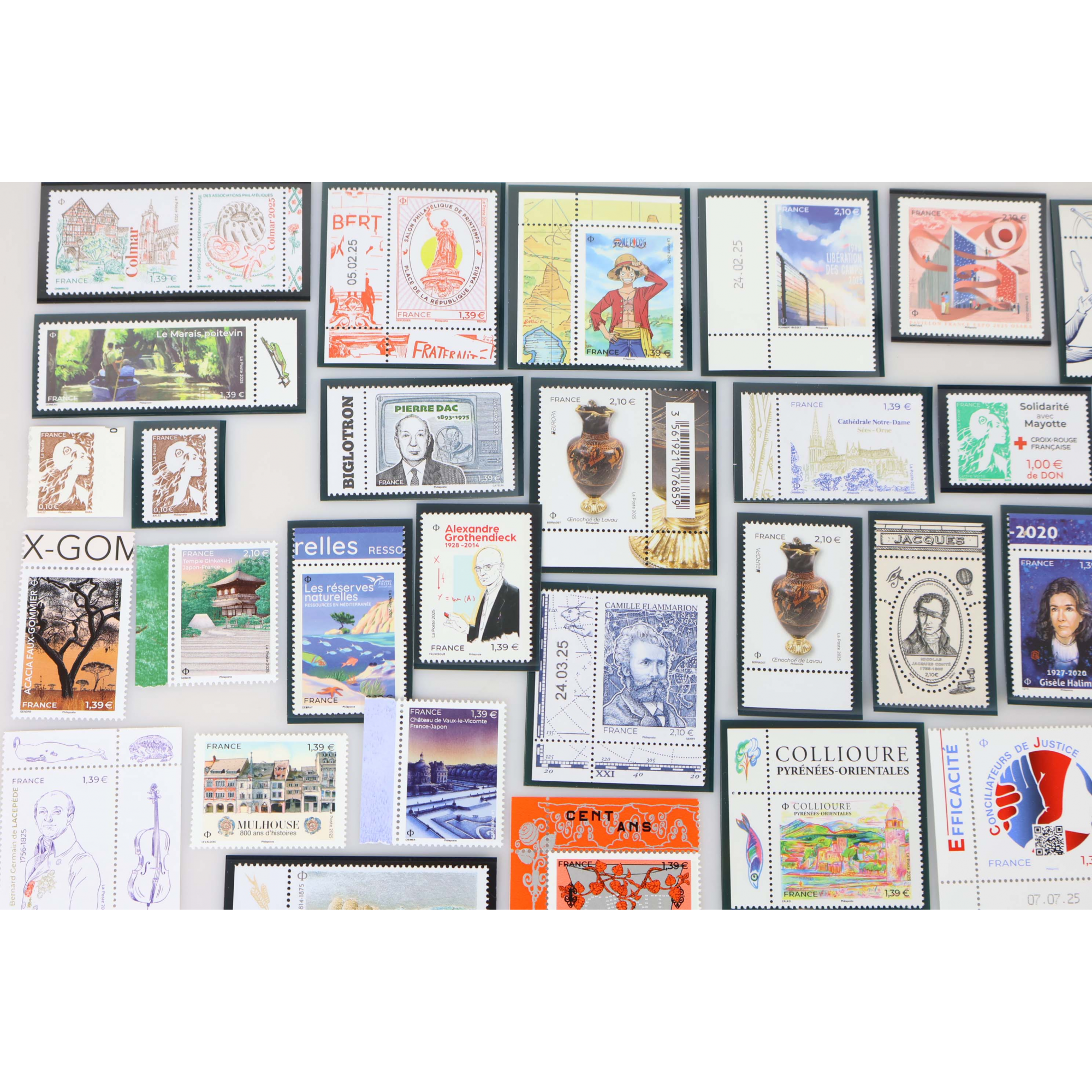 FRANCE ANNÉES 2024-2025 LOT DE TIMBRES NEUFS** MODERNES VALEUR D'ACHAT 130€