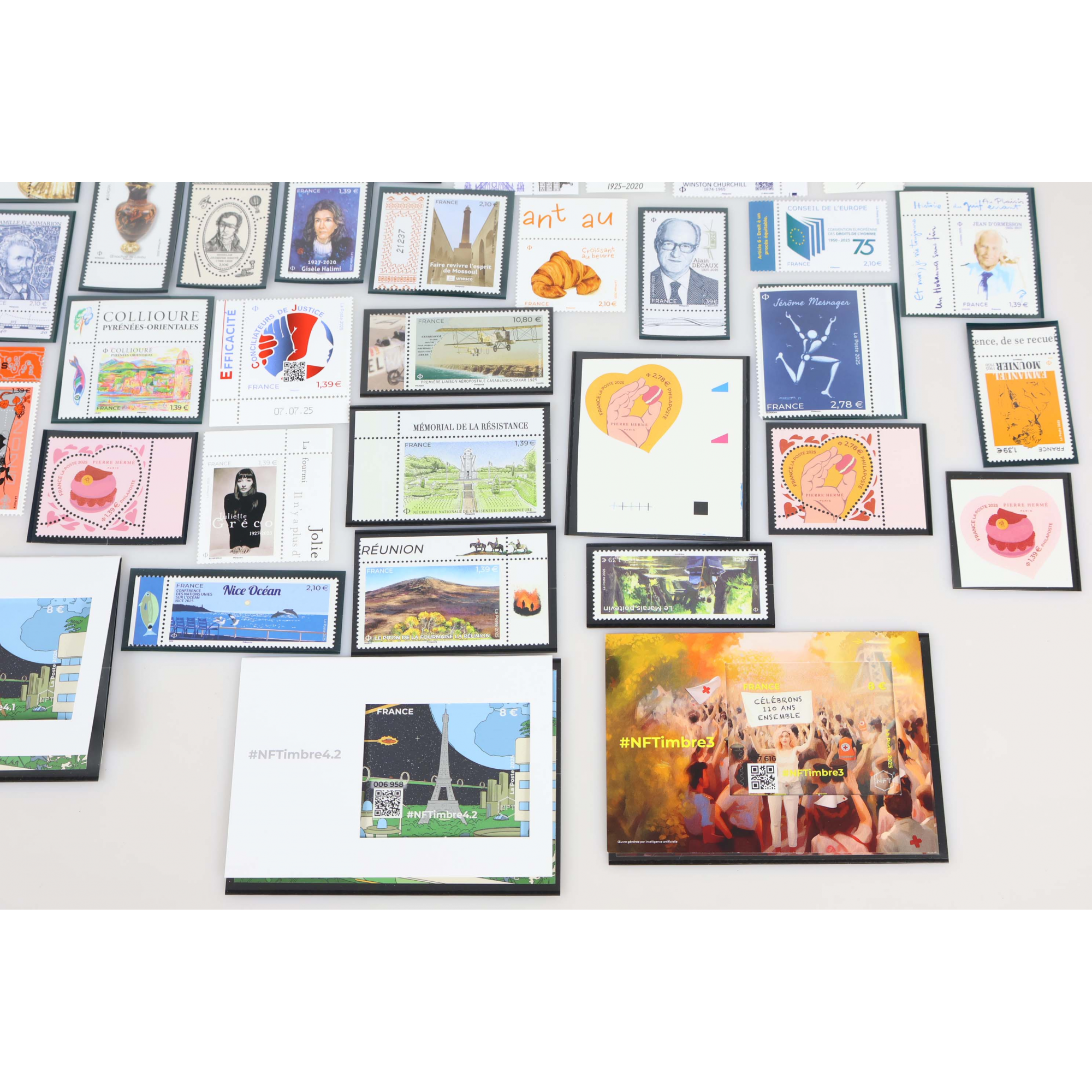 FRANCE ANNÉES 2024-2025 LOT DE TIMBRES NEUFS** MODERNES VALEUR D'ACHAT 130€