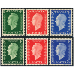 TIRAGE SPÉCIALE MARIANNE DE DULAC N°701A À 701F TIMBRES NEUFS** COTE 960€