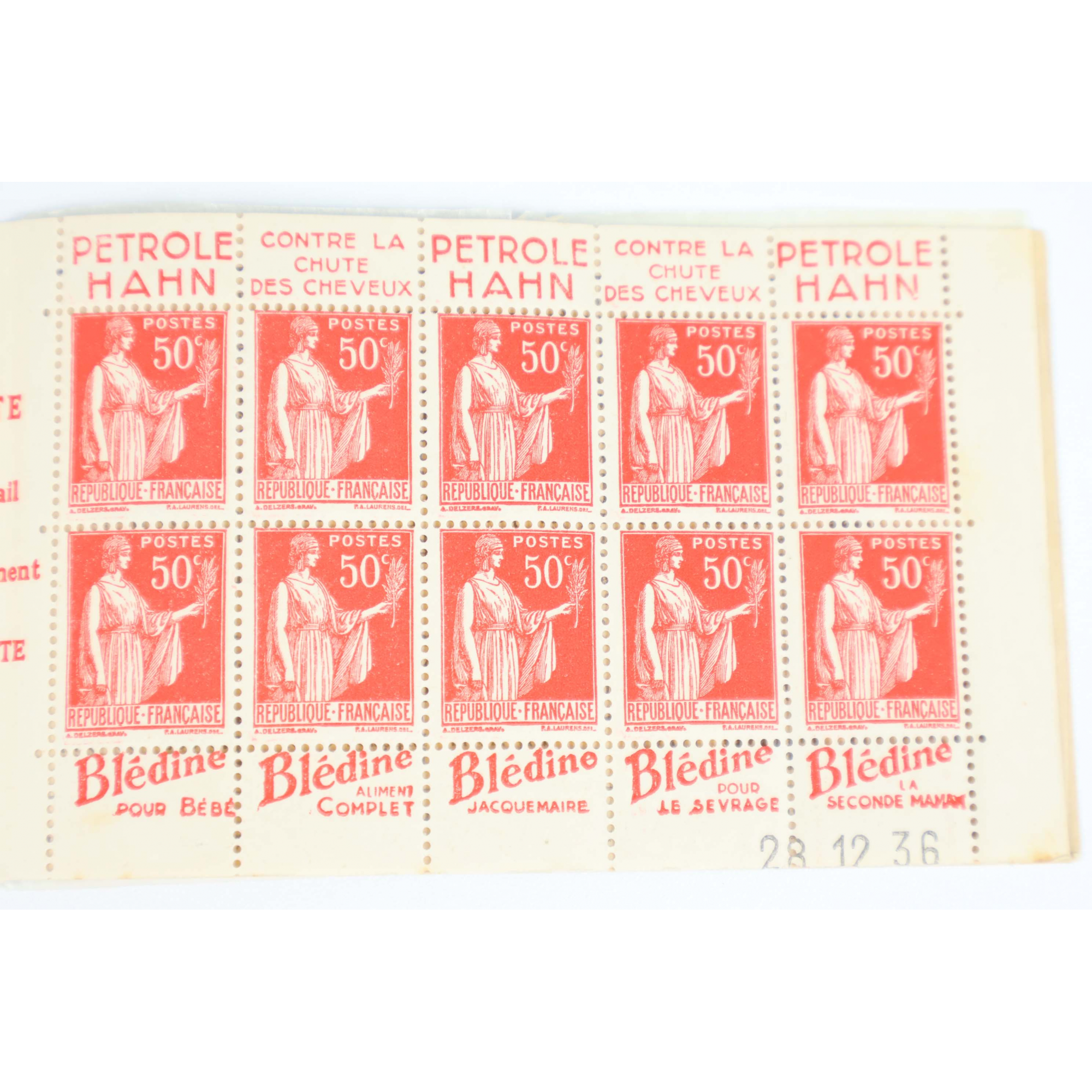 CARNET ANCIEN N°283-C61 TIMBRES DE FRANCE NEUFS TYPE PAIX COTE 520€ RARE