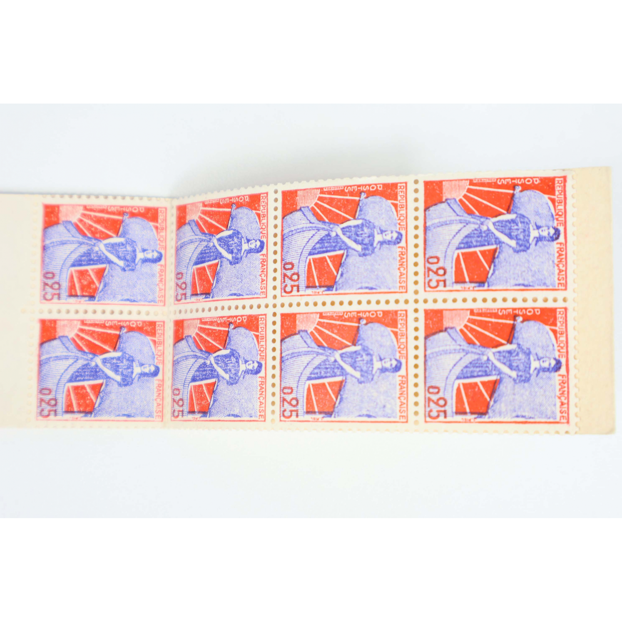 CARNET ANCIEN N°1234-C1 TIMBRES DE FRANCE NEUFS TYPE MARIANNE À LA NEF COTE 90€
