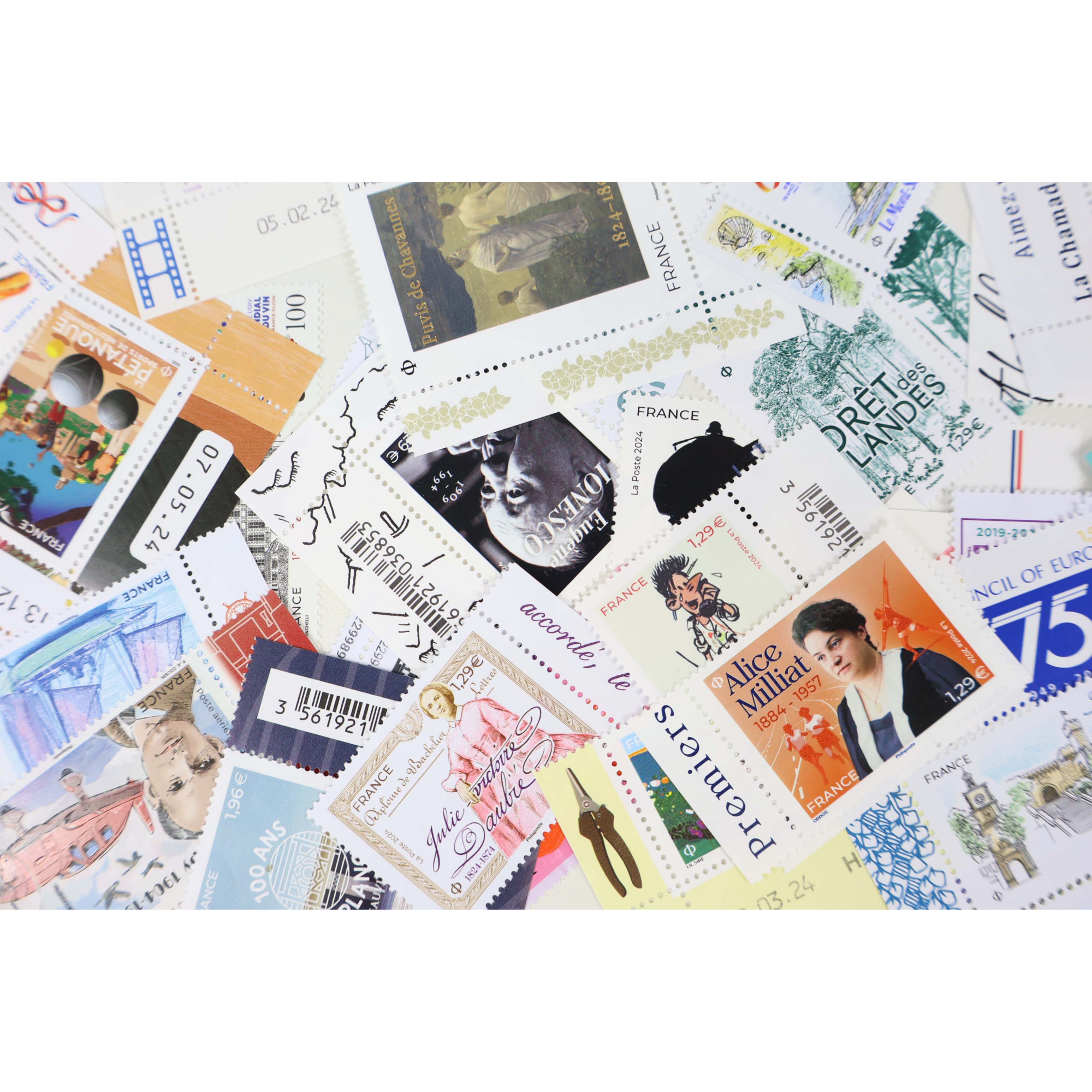 ANNÉE 2024 LOT DE TIMBRES DE FRANCE NEUFS** AVEC BORD DE FEUILLE PRIX ACHAT 205€