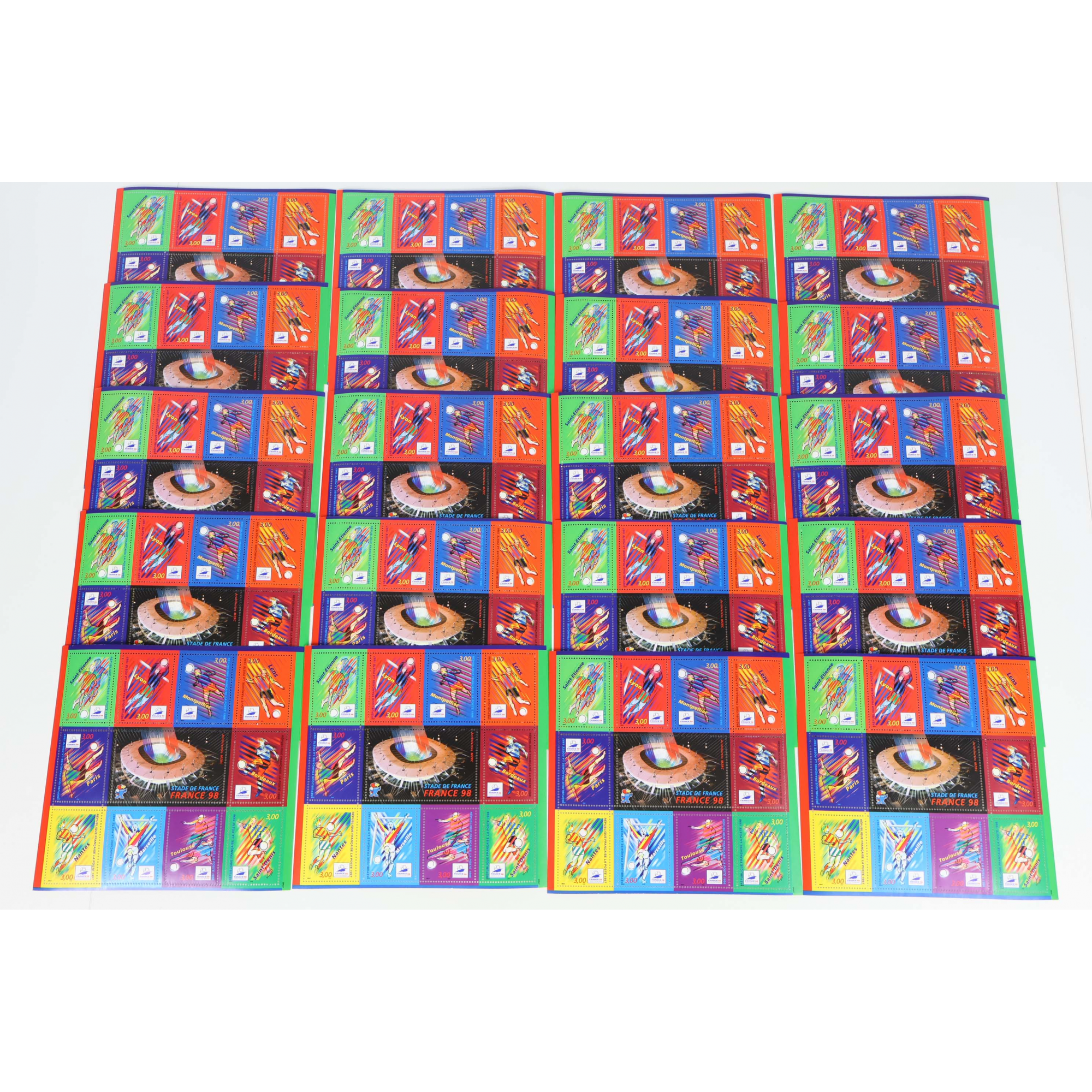 LOT 20 BLOCS N° 19 FRANCE 98, TIMBRES NEUFS** 3 FRANCS VALEUR FACIALE 91.46€