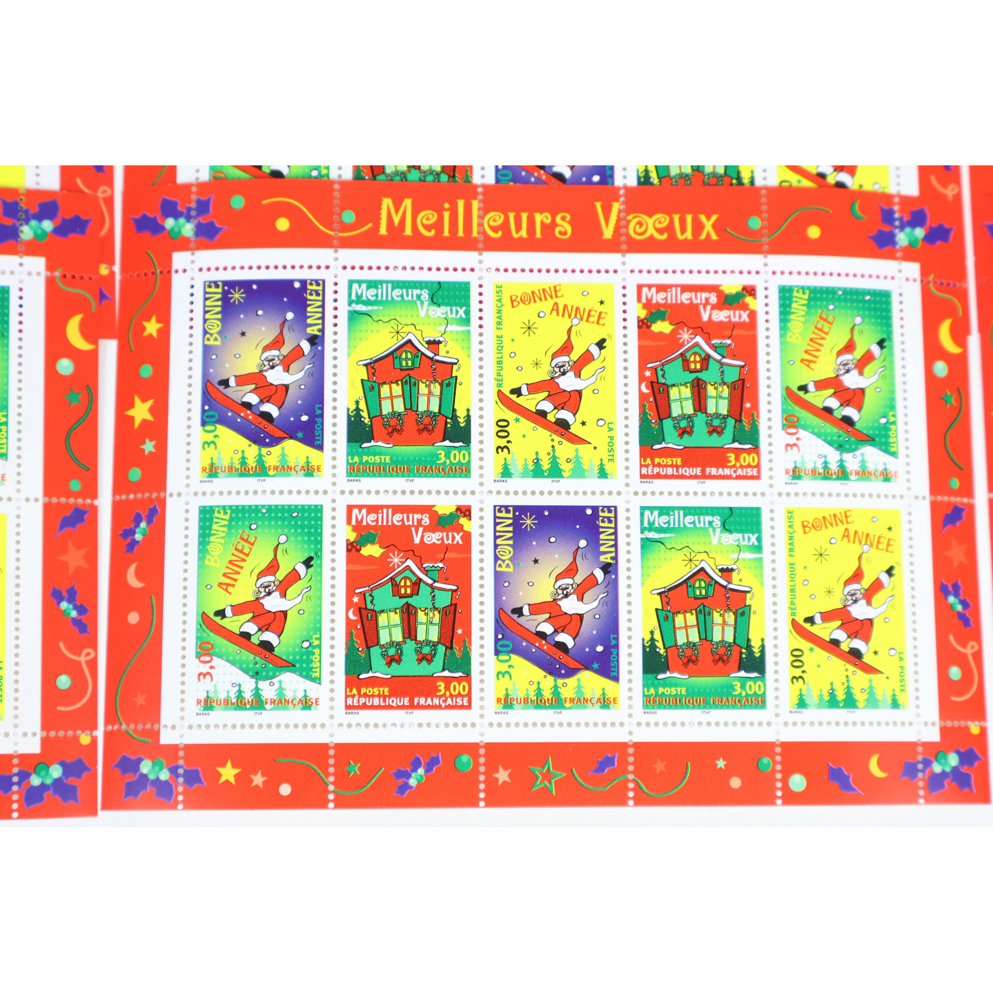LOT 20 BLOCS N° 21 MEILLEURS VOEUX, TIMBRES NEUFS** 3 FRANCS VALEUR FACIALE 91.46€