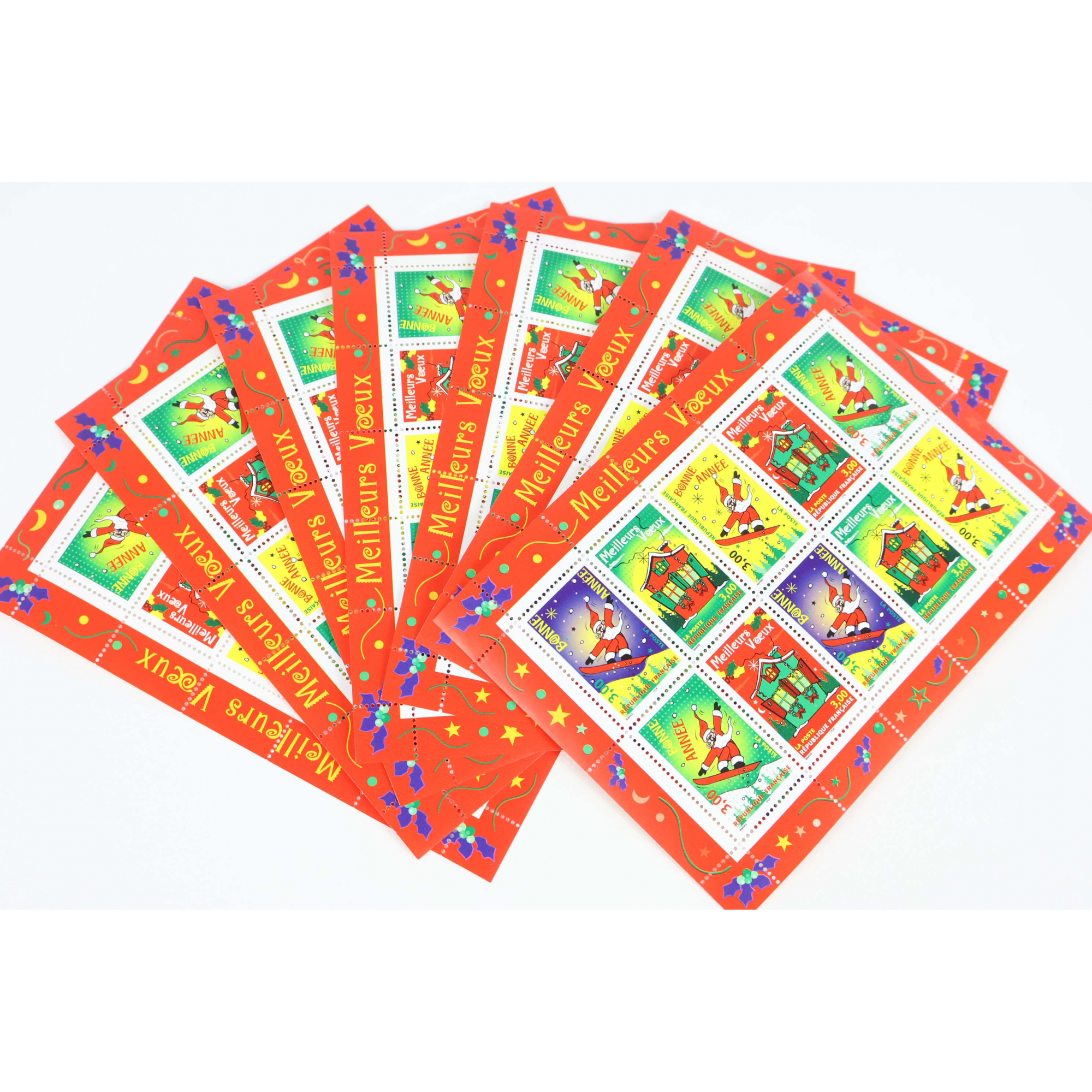 LOT 20 BLOCS N° 21 MEILLEURS VOEUX, TIMBRES NEUFS** 3 FRANCS VALEUR FACIALE 91.46€