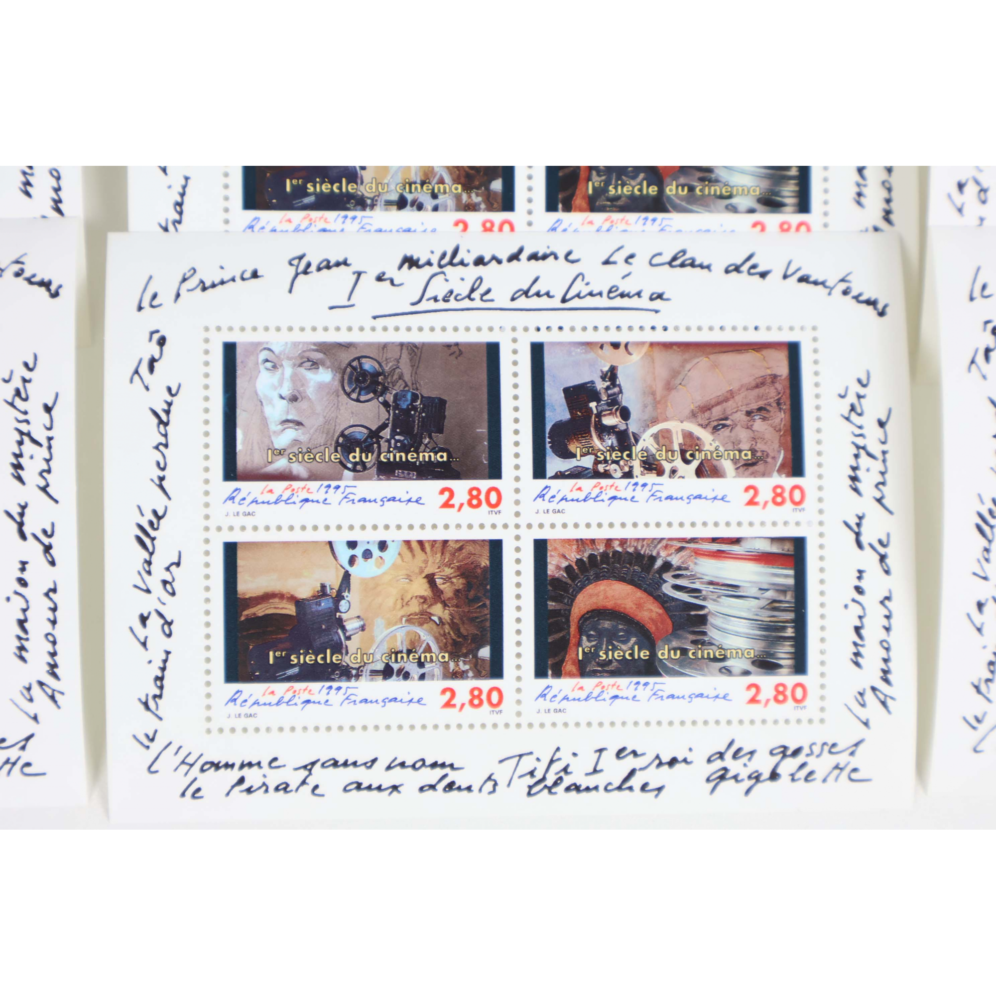 LOT 40 BLOCS N° 17 SIÈCLE DU CINÉMA, TIMBRES NEUFS** 2.80 FRANCS FACIALE 68.29€