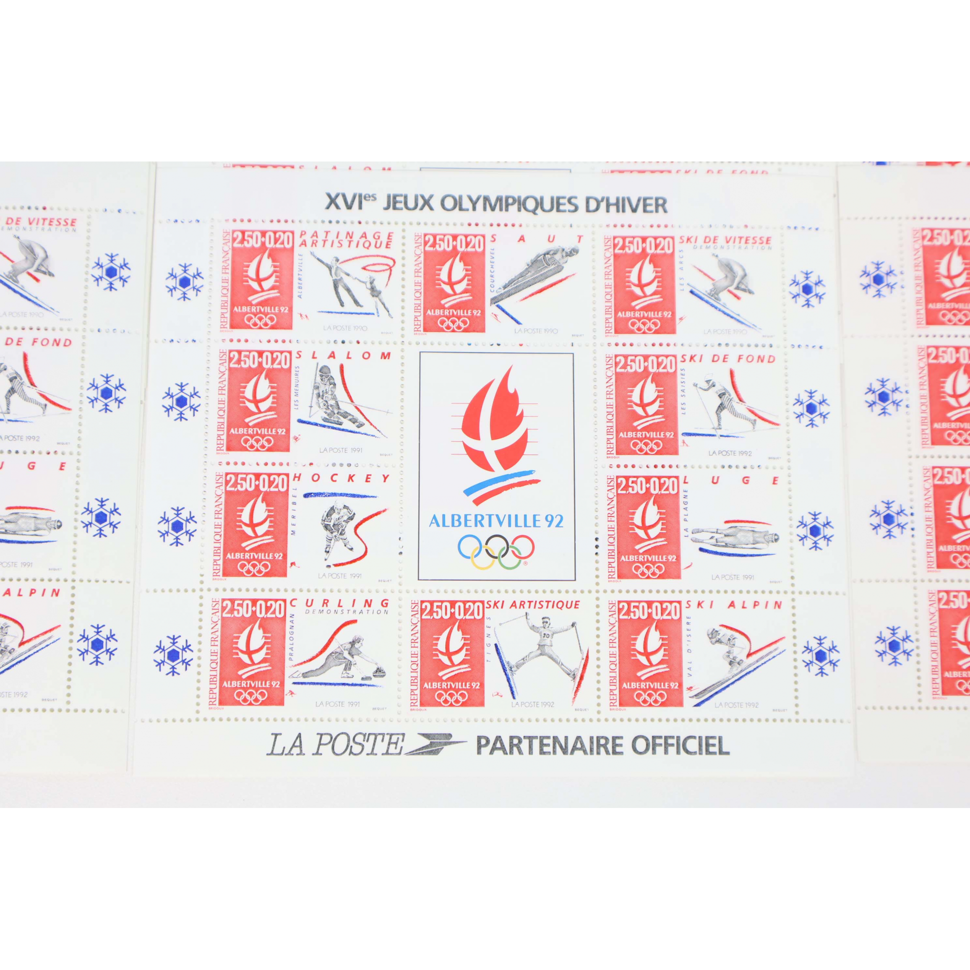 LOT 25 BLOCS N° 14 ALBERTVILLE 92, TIMBRES NEUFS** 2.50 FRANCS FACIALE 95.28€