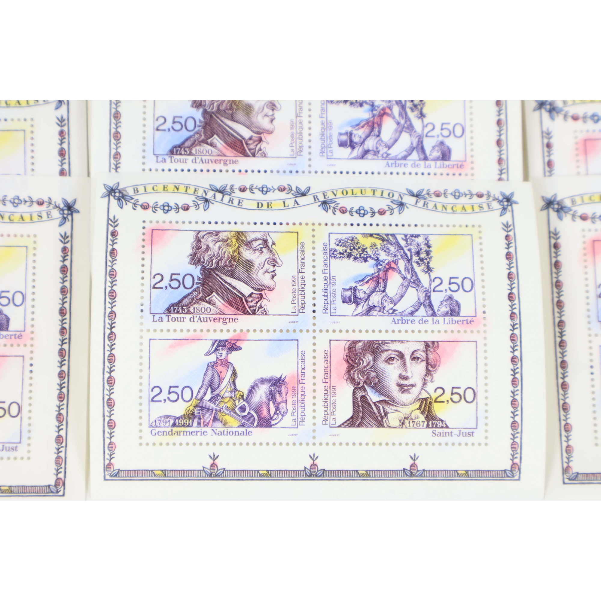 LOT 40 BLOCS N° 13 BICENTENAIRE RÉVOLUTION, TIMBRES NEUFS** 2.50 FRANCS VF 60.97€