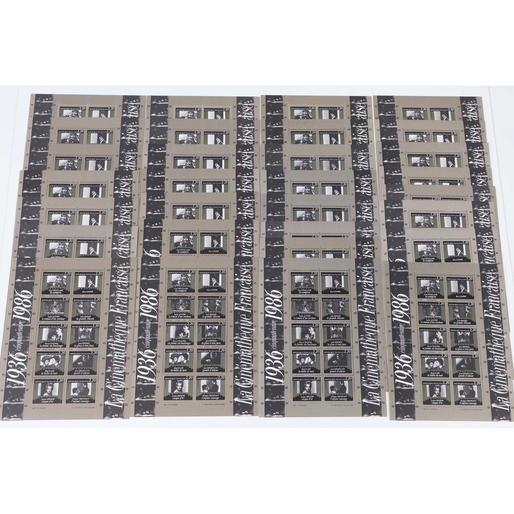 LOT 30 BLOCS N° 9 CINÉMATHÈQUE, TIMBRES NEUFS** 2.20 FRANCS FACIALE 100.61€