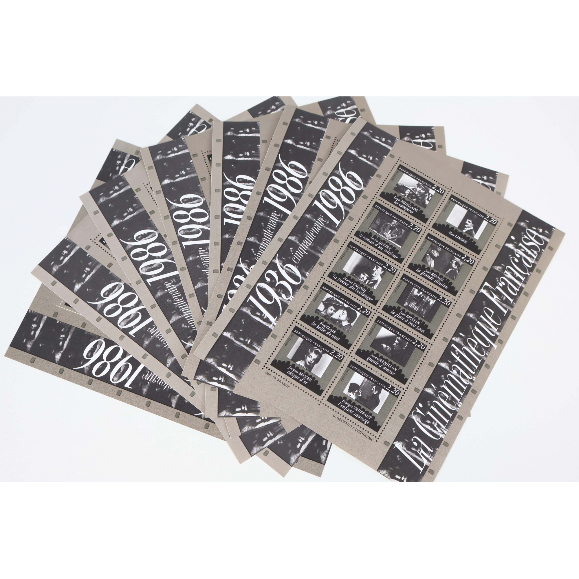 LOT 30 BLOCS N° 9 CINÉMATHÈQUE, TIMBRES NEUFS** 2.20 FRANCS FACIALE 100.61€