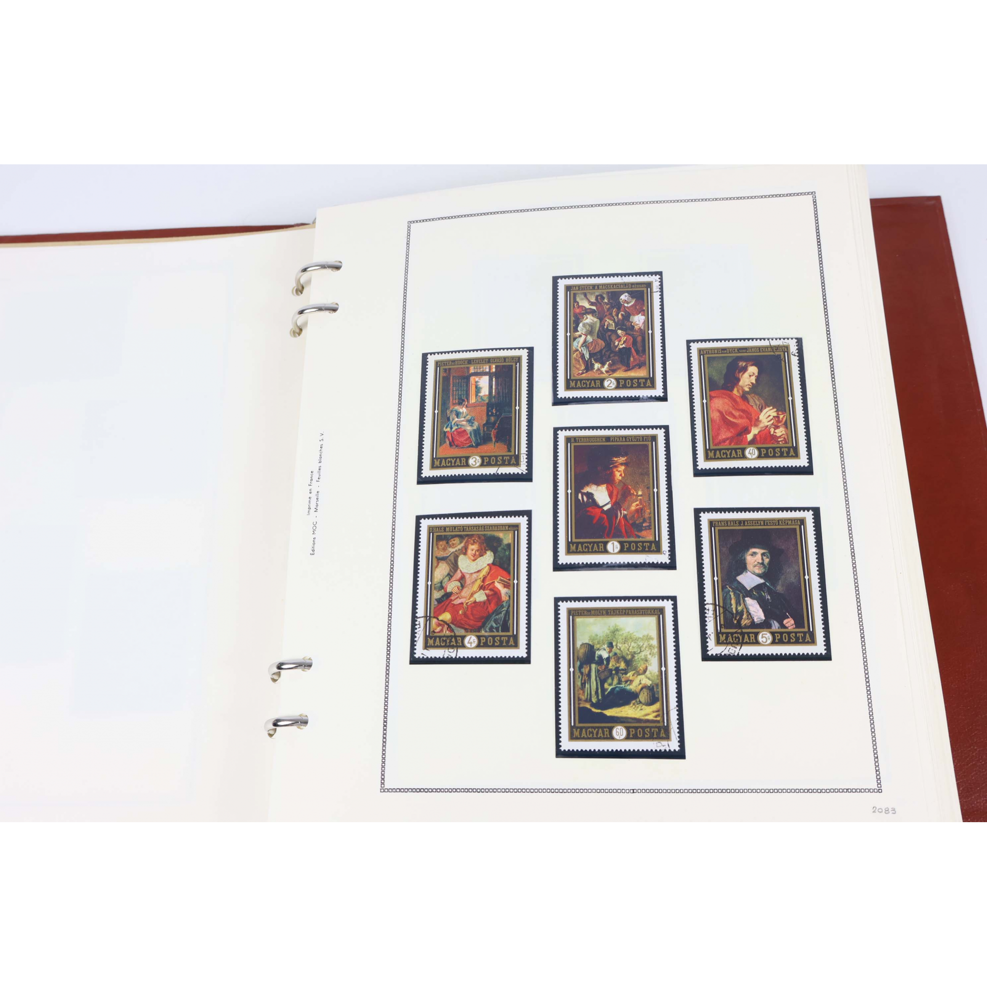COLLECTION DE TIMBRES THÉMATIQUE DES TABLEAUX, DIVERS PAYS DU MONDE, ALBUM MOC