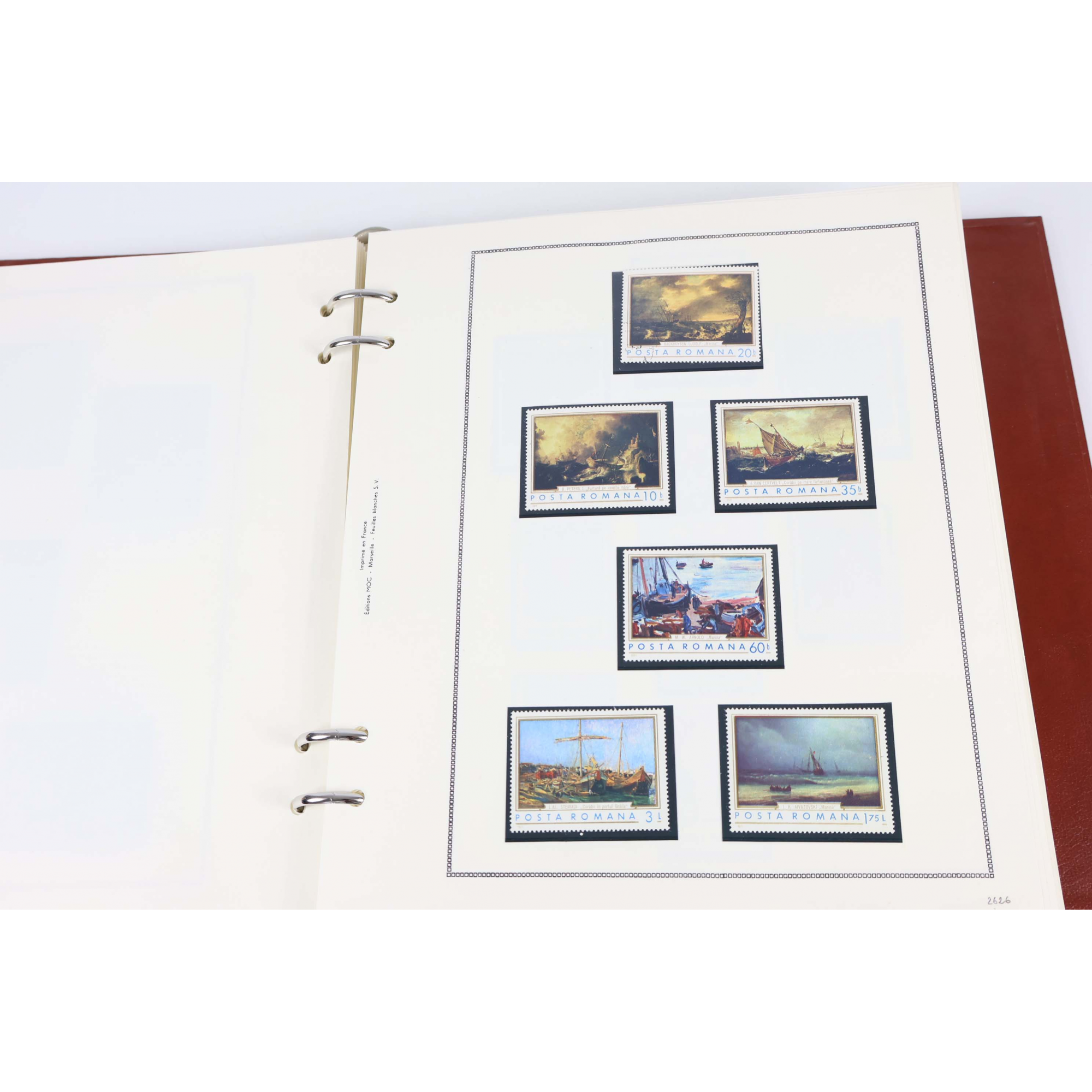 COLLECTION DE TIMBRES THÉMATIQUE DES TABLEAUX, DIVERS PAYS DU MONDE, ALBUM MOC