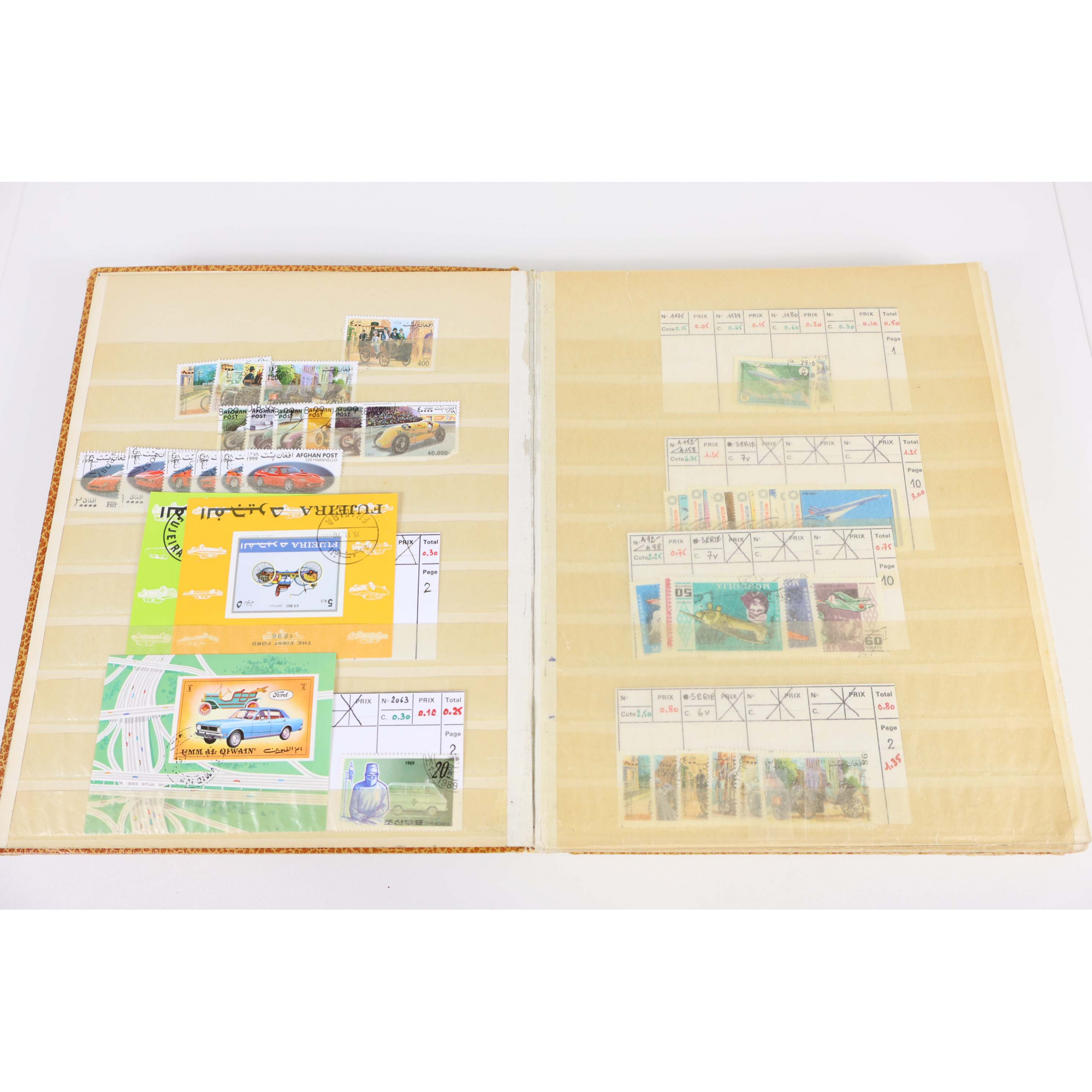 COLLECTION DE TIMBRES THÉMATIQUES TRANSPORTS/TABLEAUX/ESPACE/SPORTS, DIVERS PAYS