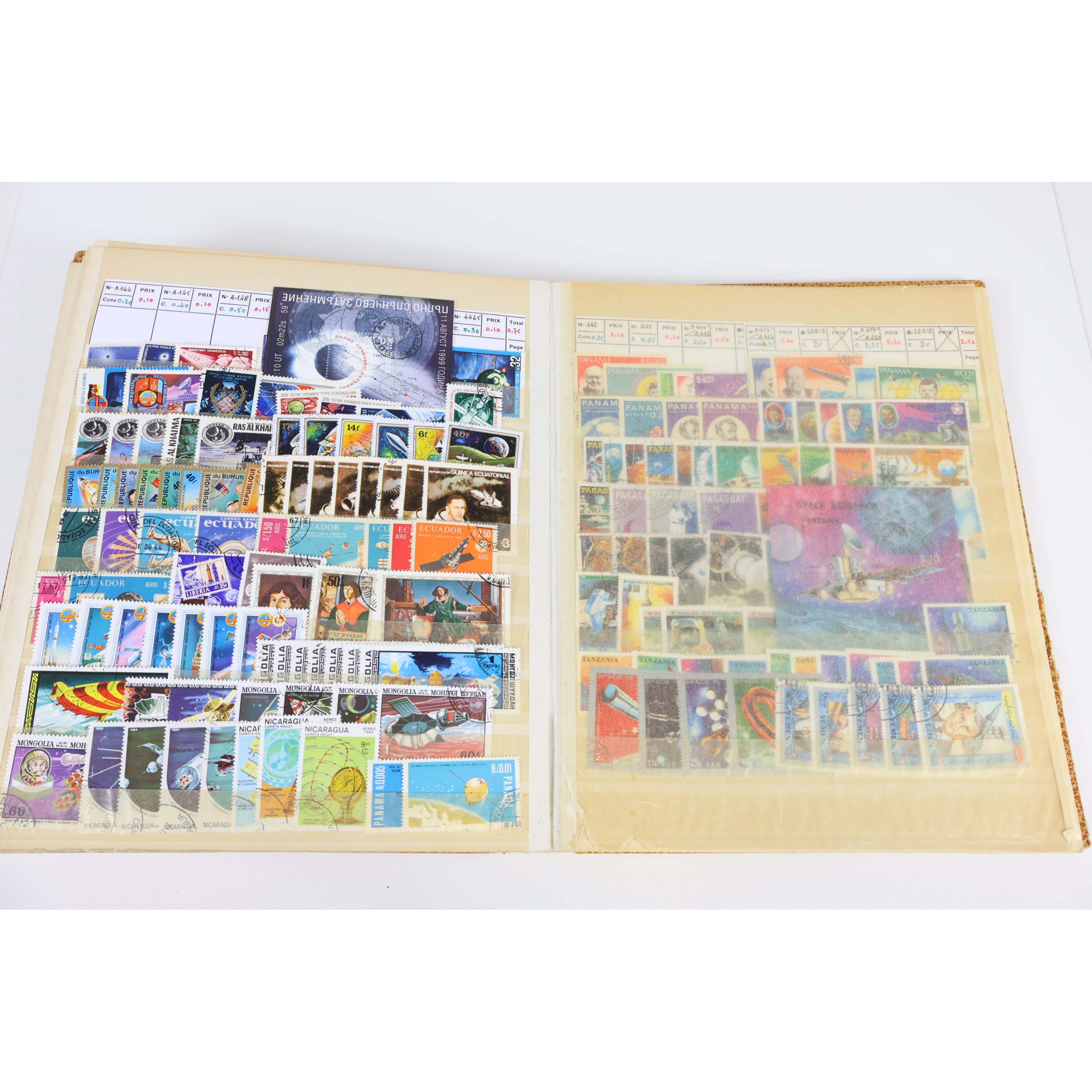 COLLECTION DE TIMBRES THÉMATIQUES TRANSPORTS/TABLEAUX/ESPACE/SPORTS, DIVERS PAYS