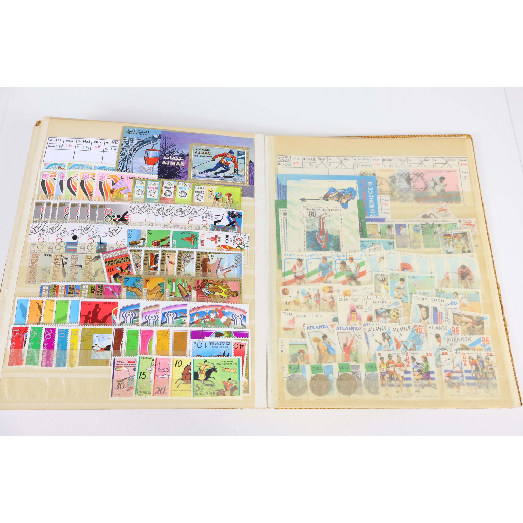 COLLECTION DE TIMBRES THÉMATIQUES TRANSPORTS/TABLEAUX/ESPACE/SPORTS, DIVERS PAYS