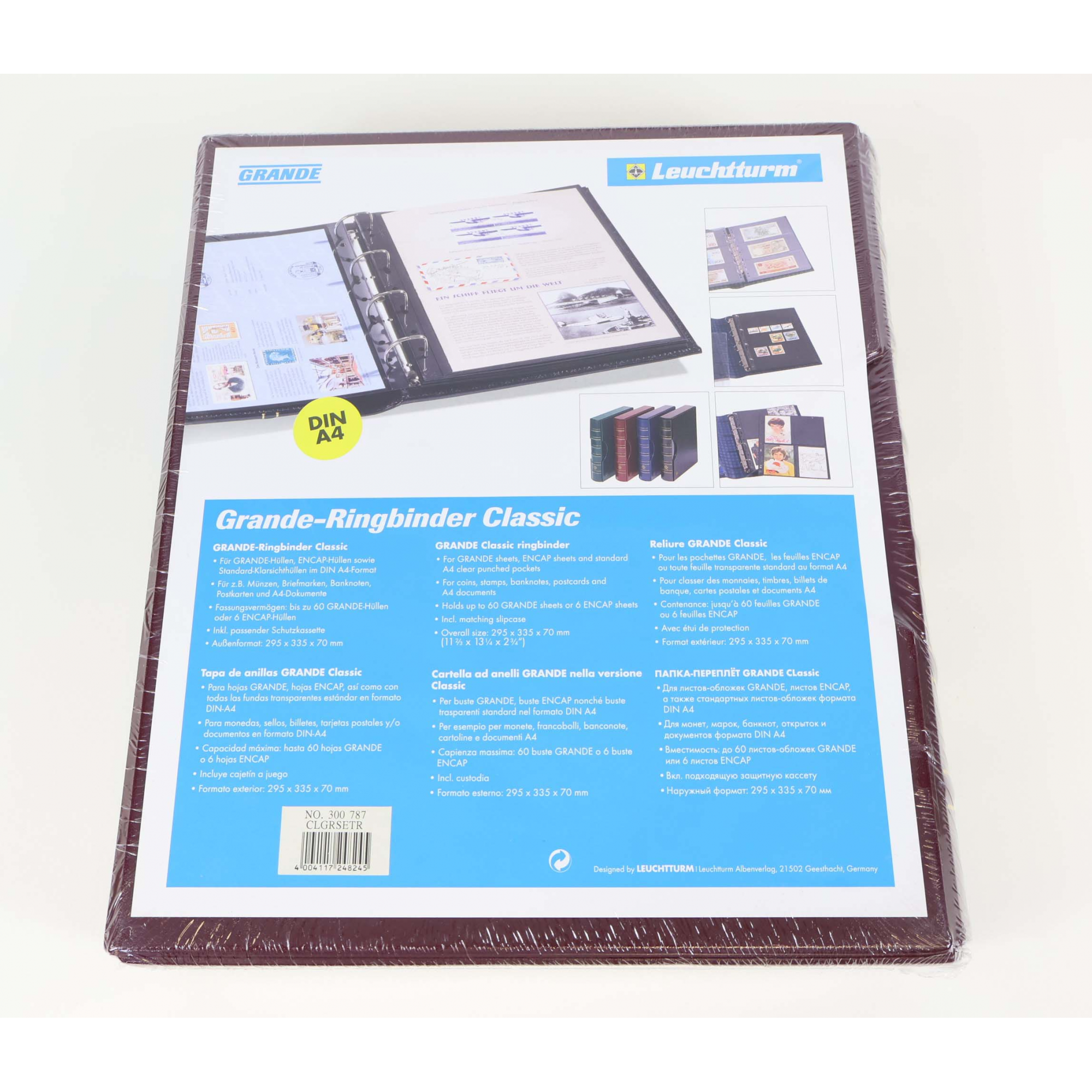 RELIURE LEUCHTTURM À ANNEAUX GRANDE CLASSIC + ÉTUI DE PROTECTION, SOUS BLISTER