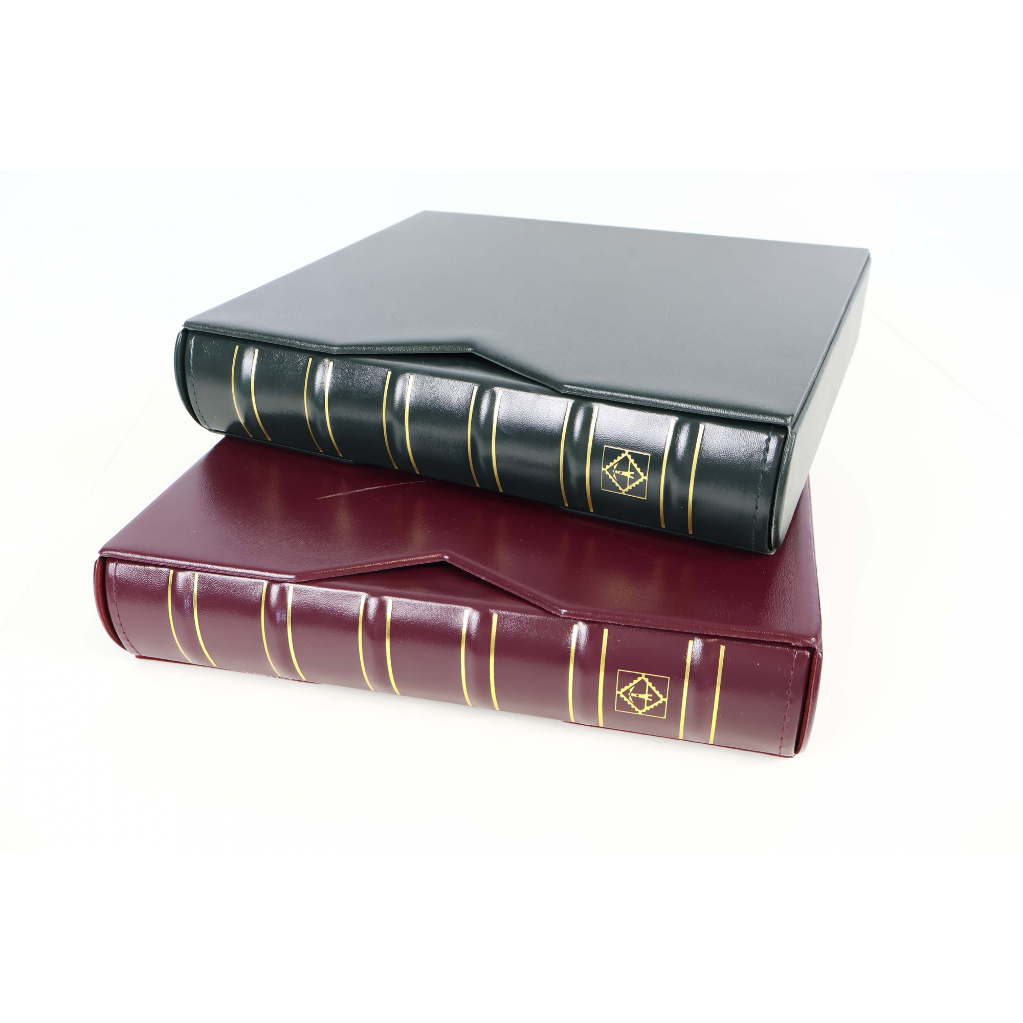 LOT DE 2 RELIURES À ANNEAUX LEUCHTTURM PETIT FORMAT AVEC ÉTUIS DE PROTECTION