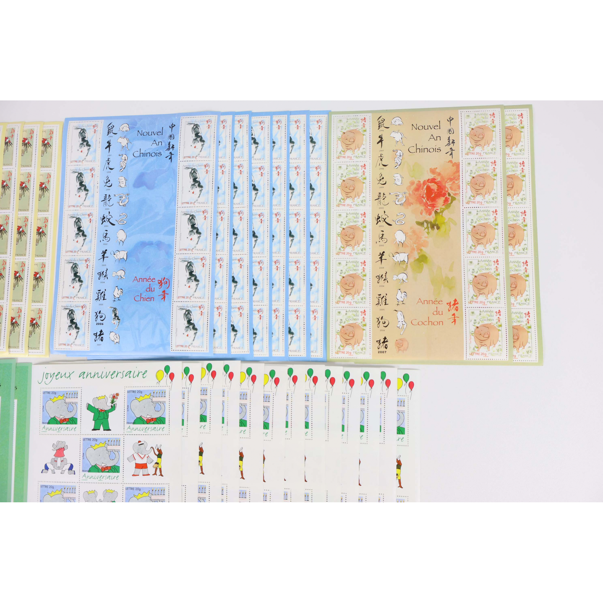 LOT 340 TIMBRES À VALIDITÉ PERMANENTE FRANCE POUR AFFRANCHIR LETTRES 20G