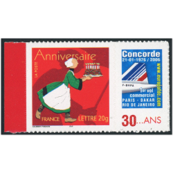 TIMBRE FRANCE AUTOADHÉSIF PERSONNALISÉ 3778B BECASSINE, VIGNETTE CONCORDE