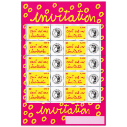 FEUILLE N°F3636A TIMBRES PERSOS GOMME BRILLANTE "CECI EST UNE INVITATION" CÉRÈS