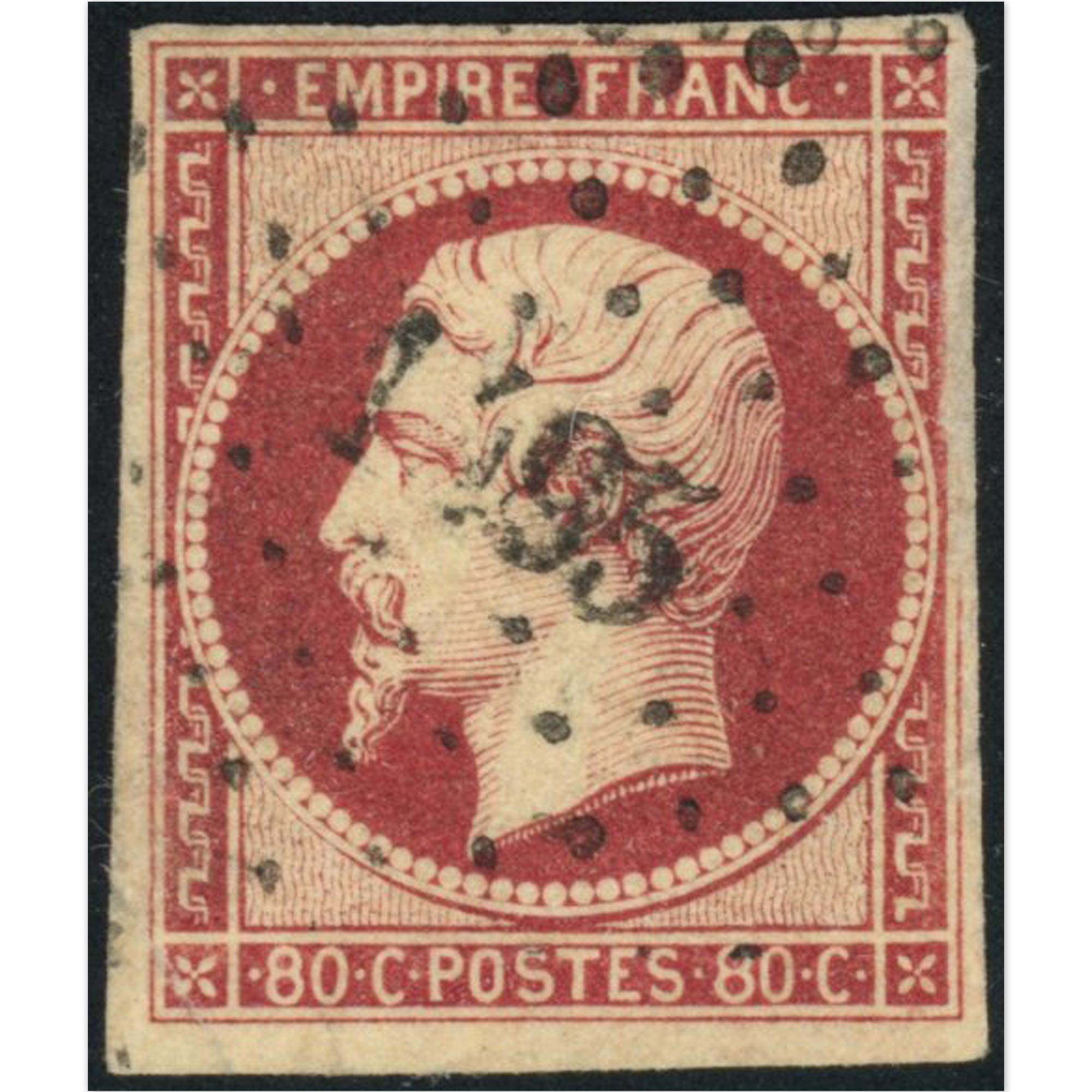 NAPOLÉON N°17A TIMBRE CLASSIQUE DE FRANCE OBLITÉRÉ AVEC BELLES MARGES, COTE 75€
