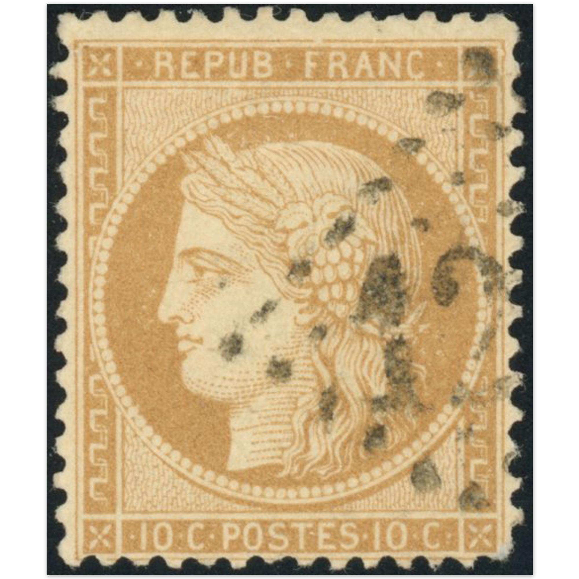 CÉRÈS N°36 TIMBRE CLASSIQUE DE FRANCE OBLITÉRÉ SIÈGE DE PARIS, COTE 110€