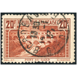FRANCE N°262B PONT DU GARD TYPE 1 TIMBRE OBLITÉRÉ SIGNÉ BRUN COTE 500€