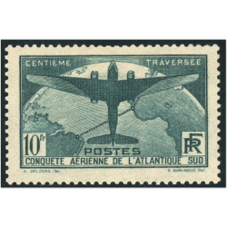 FRANCE N°321 10FR ATLANTIQUE TIMBRE NEUF* COTE 375€ ANNÉE 1936